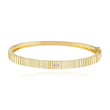 Thick Fluted Diamond Bangle