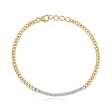 Large Diamonds Bar Cuban Gold Bracelet