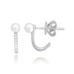 Pearl and Diamonds Stud Earrings