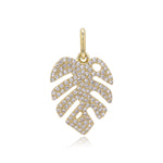 Pave Leaf Charm