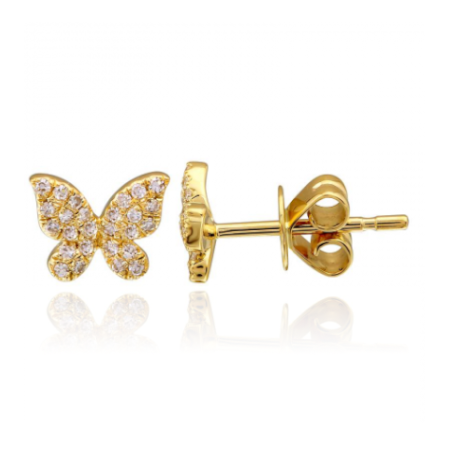 Pave Butterfly Stud