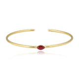 Solitaire Gemstone Cuff Bangle