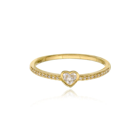 Petite Solitaire Bezel Diamond Pave Ring