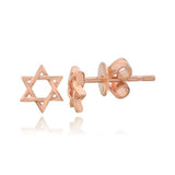 Gold Star of David Stud Earrings