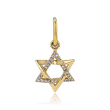 Star of David Half Pave Half Gold Charm