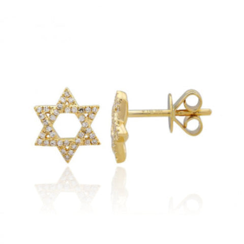 Pave Star of David Stud Earrings