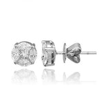 Illusion Round Diamond Stud Earrings