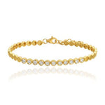 Bezel Diamond and Gold Disc Bracelet