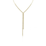 Double Chain Lariat Tennis Necklace