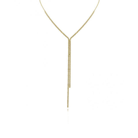 Double Chain Lariat Tennis Necklace