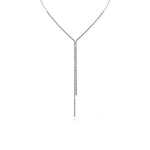 Double Chain Lariat Tennis Necklace