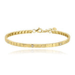 Small Golden Square Five Diamonds Tennis Bracelet