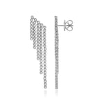 Five Line Cascade Diamond Bezel Drop Earrings