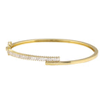 Half Gold Half Baguette Bangle