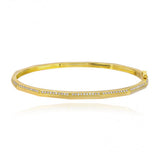 Geometric Pave Line Gold Bangle