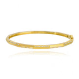 Geometric Pave and Gold Bangle