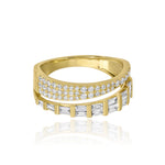 Half Baguette and Half Pave Ring