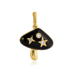 Star Diamond Enamel Gold Mushroom