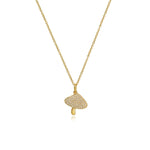 Small Pave Mushroom Necklace