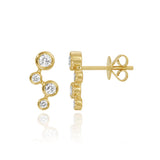 Four Diamond Bezel Earring