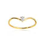 Petite Solitaire Diamond Curved Ring