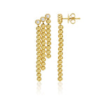 Golden Bead Ball Diamond Earrings