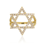 Jumbo Pave Star of David Ring