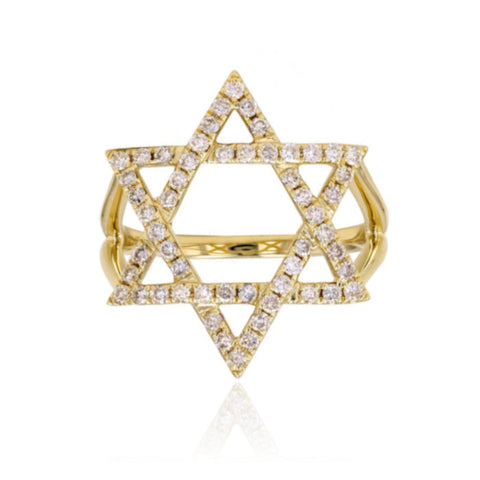 Jumbo Pave Star of David Ring