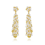 Statement Multi Shape Yellow and White Diamond Earrings