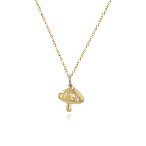 Mushroom Gold and Diamond Necklace