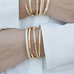 Geometric Pave Line Gold Bangle