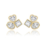 Three Medium Multi Shape Diamond Earring