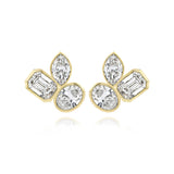 Three Medium Multi Shape Diamond Earring