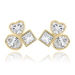 Three Large Multi Shape Diamond Earring