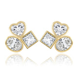 Three Large Multi Shape Diamond Earring