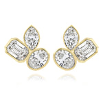 Three Large Multi Shape Diamond Earring