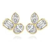 Three Large Multi Shape Diamond Earring