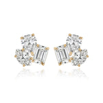 Three Medium Multi Shape Diamond Earring