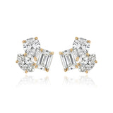 Three Medium Multi Shape Diamond Earring