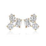 Three Medium Multi Shape Diamond Earring