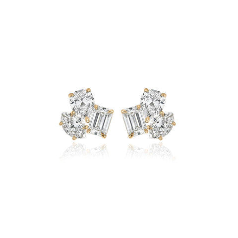 Three Small Multi Shape Diamond Earring