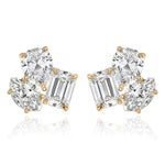 Three Large Multi Shape Diamond Earring