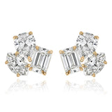 Three Large Multi Shape Diamond Earring