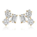 Three Large Multi Shape Diamond Earring