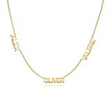 Multiple Cutout Gold Names Necklace