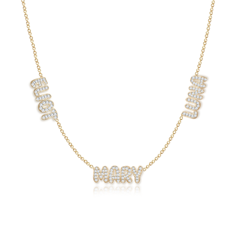 Multiple Diamond Names Necklace