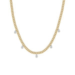 Five Diamond Dangling Cuban Necklace