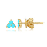 Small Trio Gemstone Stud