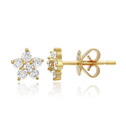 Petite Diamond Flower Stud