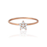 Petite Diamond Flower Ring